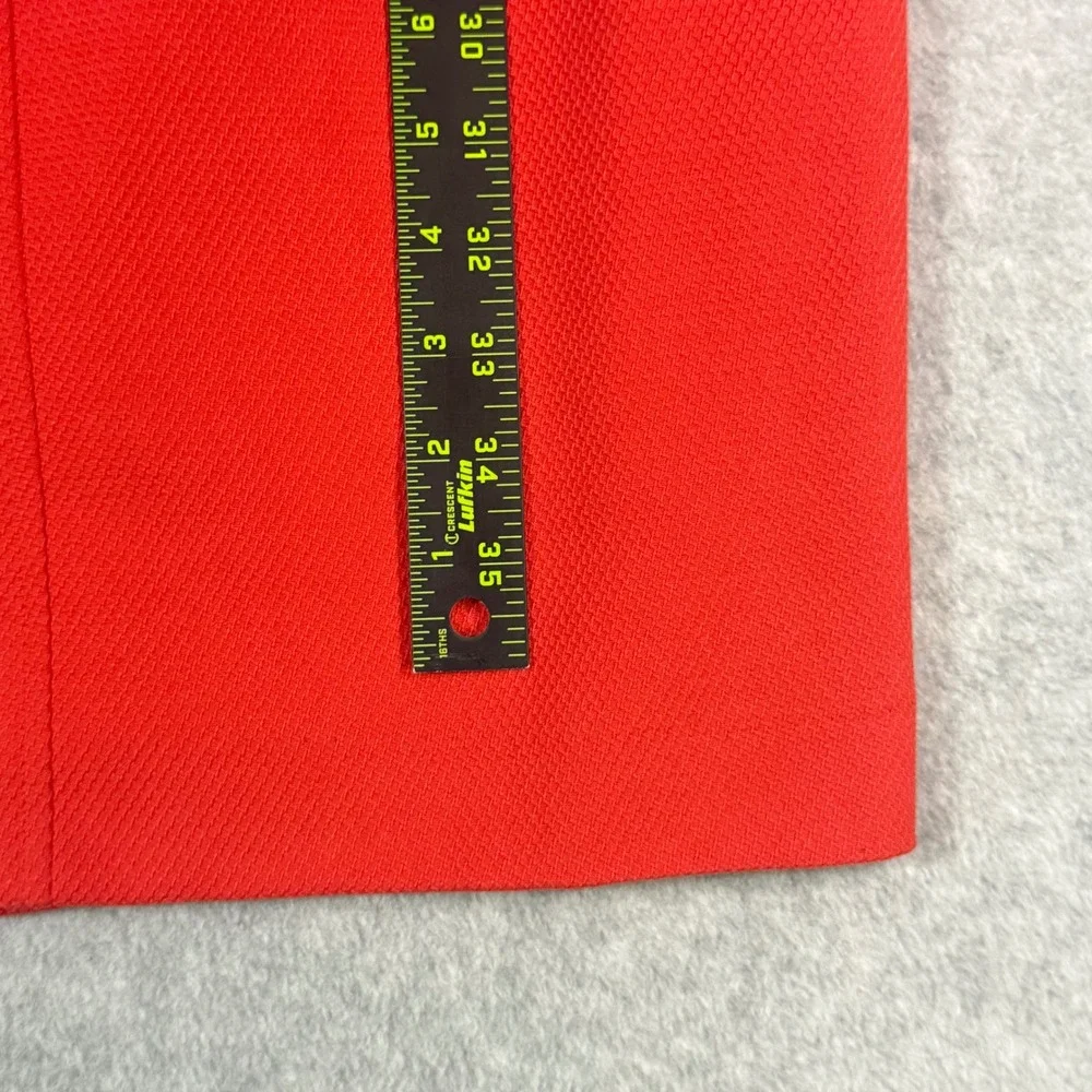 Anne Klein Sleeveless Sheath Dress Orange Red Textured Size 8‎ Cream Trim Office